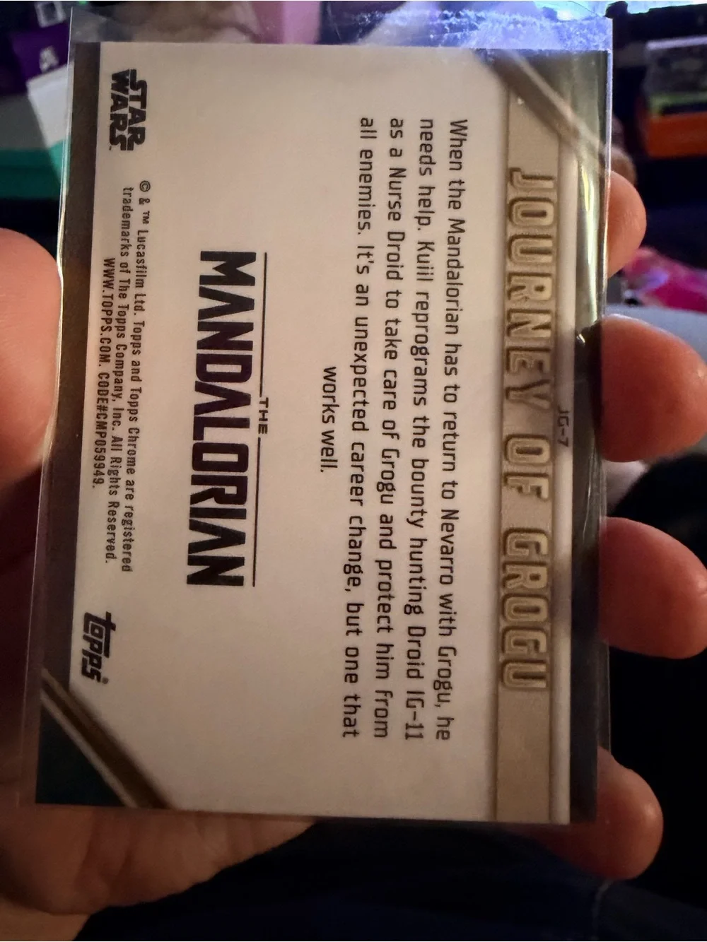 Topps Grogu Holographic Card - Green/Gold/Blue Accents